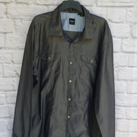 Hugo Boss Other - Hugo Boss Shirt Button Front Sz 2XL Slim Fit Mens